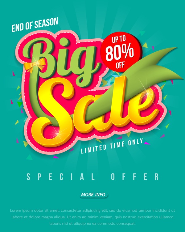 Special offer with big sale poset vector 05