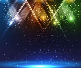 Spotlights on stage with blue background vector