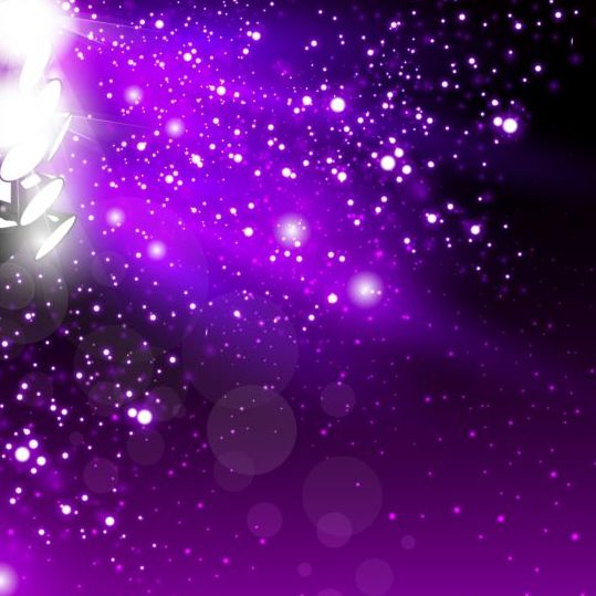 Spotlights on stage with purple background vector