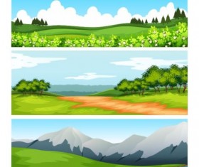 Spring festival natural landscape banners vector
