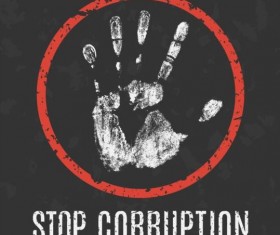 Stop corruption sign vector