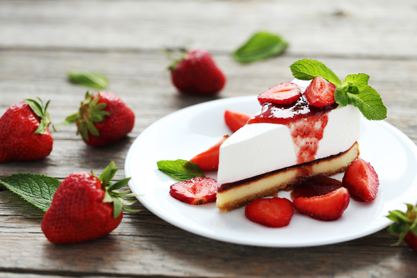 Strawberry Cheese cake Stock Photo