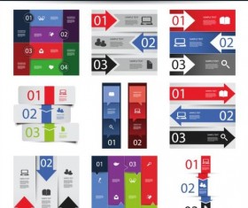 Stripes infographic template vectors 01