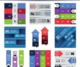 Stripes infographic template vectors 02