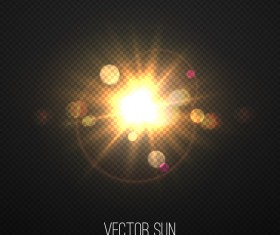 Sun light transparent illustration vector 04