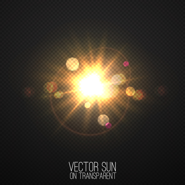 Sun light transparent illustration vector 04