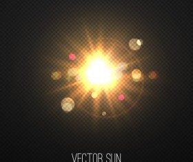Sun light transparent illustration vector 05
