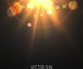 Sun light transparent illustration vector 12
