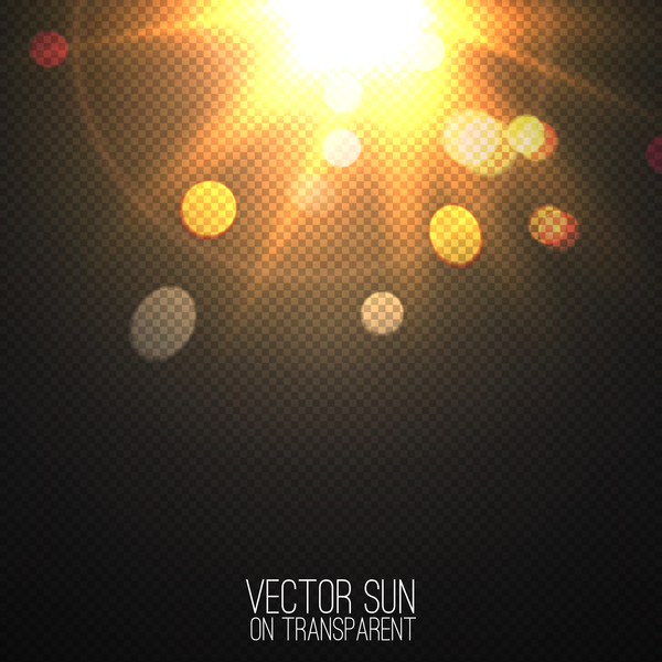 Sun light transparent illustration vector 14