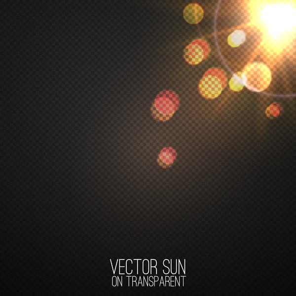 Sun light transparent illustration vector 17
