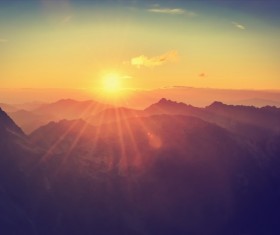 Sunset mountain views HD picture 01