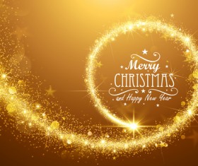 Swirl golden light christmas background vector 02