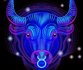 Taurus neon sign vector material