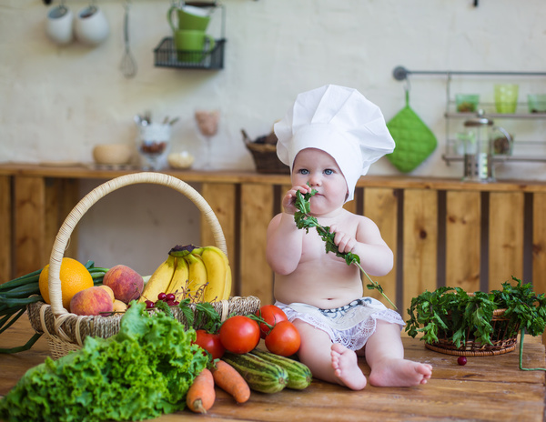 The cook costume Baby Stock Photo
