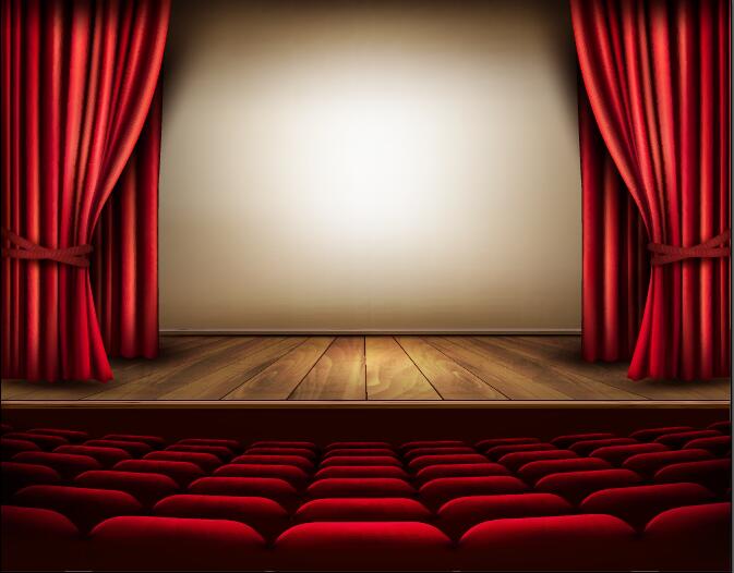 Theater hall red style design vector 01
