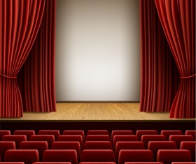 Theater hall red style design vector 04 free download