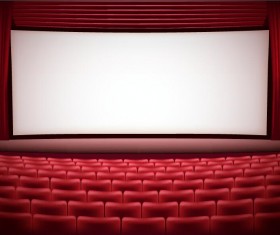 Theater hall red style design vector 04