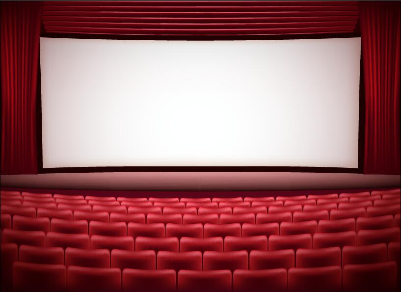 Theater hall red style design vector 04