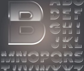 Transparent glass alphabet vectors