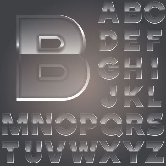 Transparent glass alphabet vectors