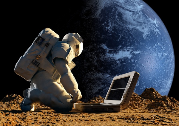Use scientific instruments for astronauts and Earth backgrounds