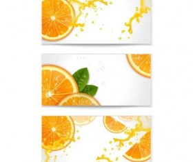 Vector banners with oranges material
