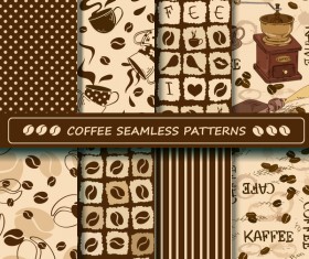 Vector coffee seamless pattern set 01
