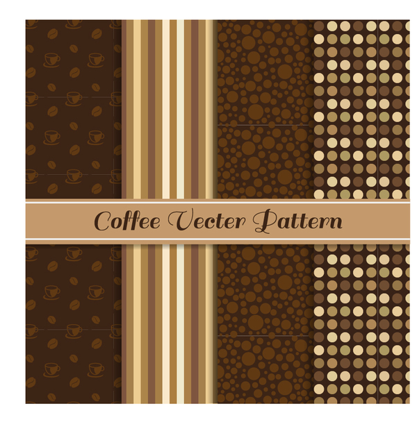 Vector coffee seamless pattern set 04