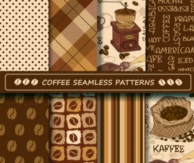 Vector coffee seamless pattern set 05