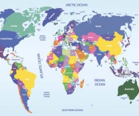 Vector colored world maps template 03