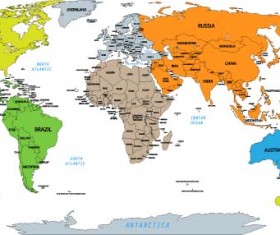 Vector colored world maps template 04