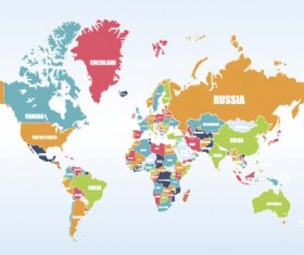 Vector colored world maps template 05