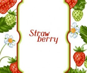 Vector frame with white strawberries