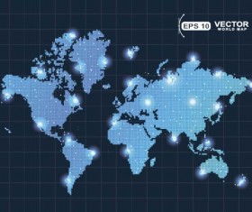 Vector world maps blue template