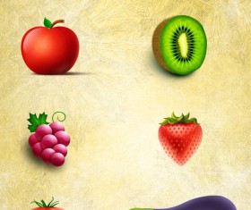 Vegetables and Fruits PSD material