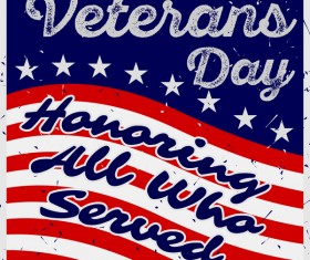 Veterans day grunge template vector 02