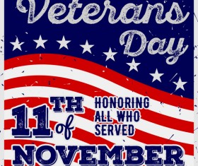 Veterans day grunge template vector 04