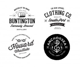 Vintage Logos with badge psd material