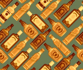 Vintage bottles seamless pattern vector 01