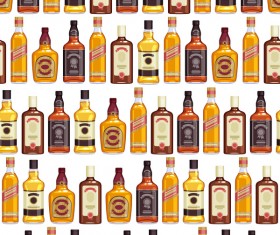Vintage bottles seamless pattern vector 02