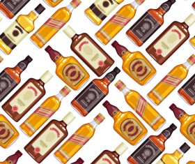 Vintage bottles seamless pattern vector 03