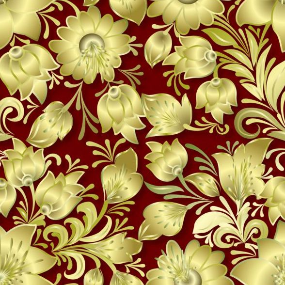 Vintage flower ornament pattern vectors set 01