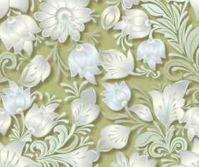 Vintage flower ornament pattern vectors set 02