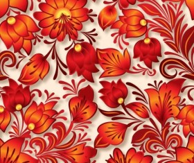 Vintage flower ornament pattern vectors set 04