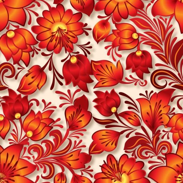 Vintage flower ornament pattern vectors set 04