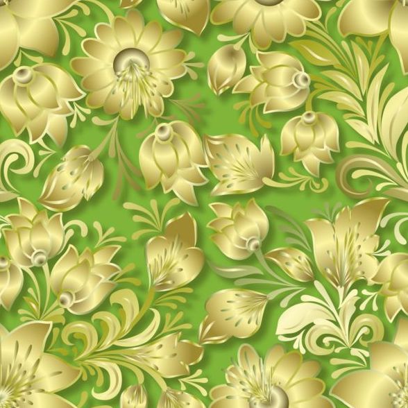 Vintage flower ornament pattern vectors set 07