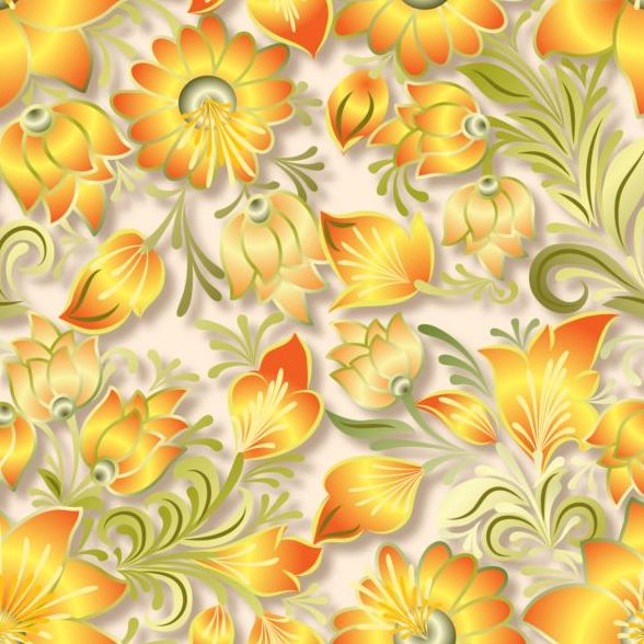 Vintage flower ornament pattern vectors set 08