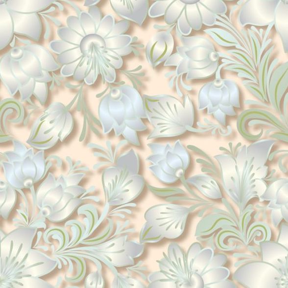 Vintage flower ornament pattern vectors set 09