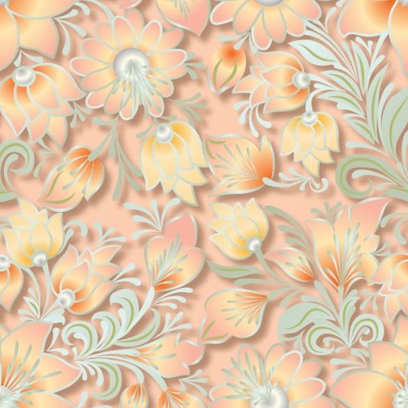 Vintage flower ornament pattern vectors set 10