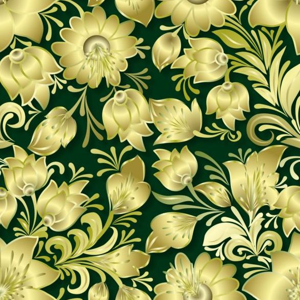 Vintage flower ornament pattern vectors set 12